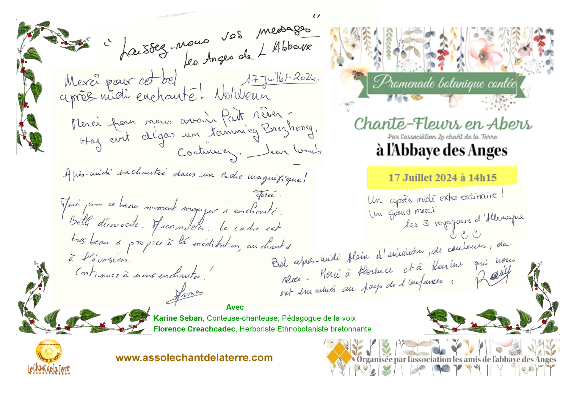 Extrait livre d or chantefleurs aout 2024